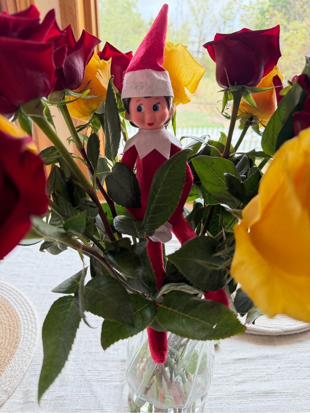 Holiday Elf on the Shelf Doll - Red and White Festive Plush girl